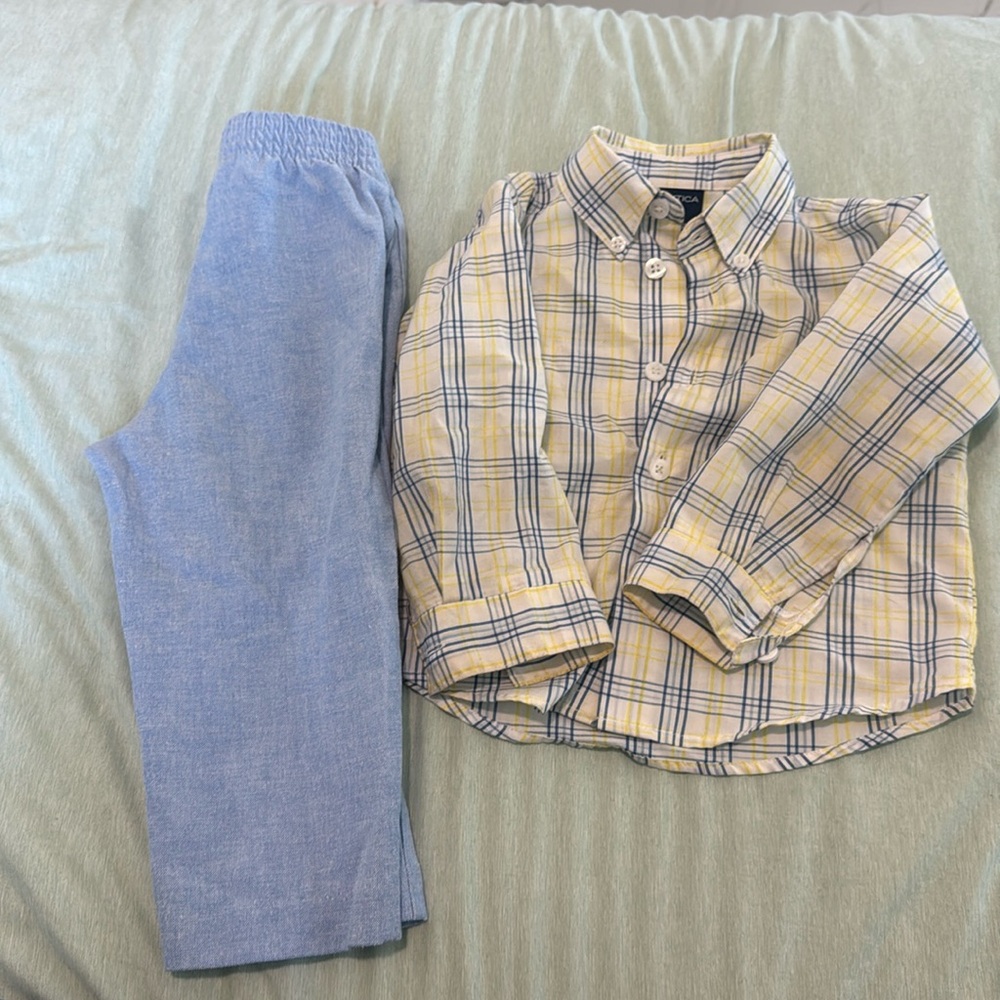 Nautica boys dress shirt and pants set